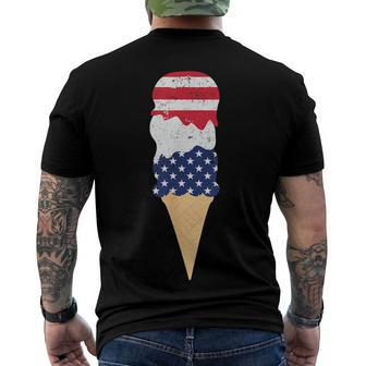 4Th Of July Patriotic Ice Cream For Independence Day Men's T-shirt Back Print - Seseable
