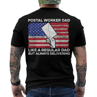 Mens 4Th Of July For A Patriotic Postal Worker Dad Men's T-shirt Back Print - Seseable