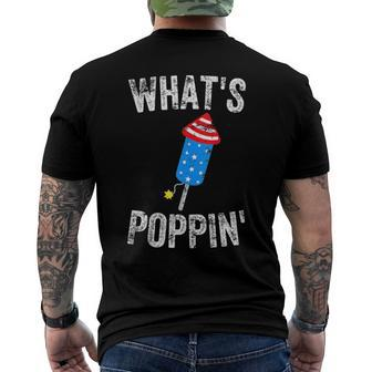 4Th Of July Summer Whats Poppin Firework Men's Back Print T-shirt | Mazezy