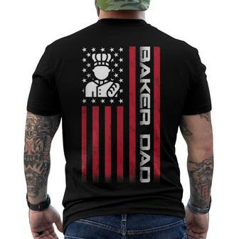 Mens 4Th Of July Us Flag Baker Dad For Fathers Day Men's T-shirt Back Print - Seseable