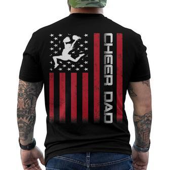 Mens 4Th Of July Us Flag Cheer Dad For Fathers Cheer Men's T-shirt Back Print - Seseable
