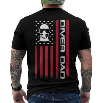 Mens 4Th Of July Us Flag Diver Dad For Fathers Day Men's T-shirt Back Print - Seseable