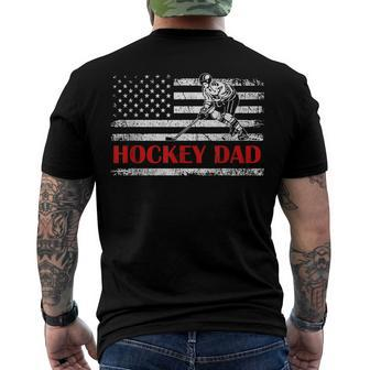 4Th Of July Us Flag Hockey Dad For Fathers Day Men's T-shirt Back Print - Seseable