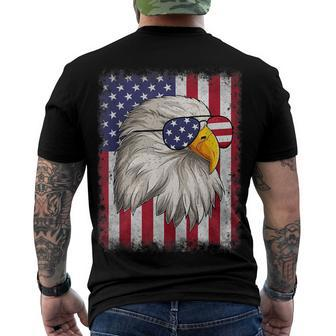 4Th Of July Usa Flag American Patriotic Eagle Men's T-shirt Back Print - Seseable