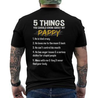 5 Things You Should Know About My Pappy Fathers Day Men's Back Print T-shirt | Mazezy