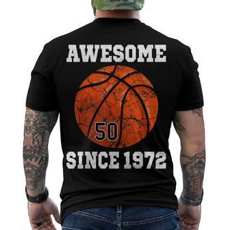 50Th Birthday Basketball Player 50 Years Old Vintage Retro Men's T-shirt Back Print - Seseable