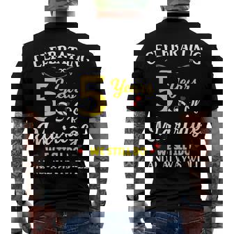 5Th Year Wedding Anniversary V2 Men's T-shirt Back Print - Seseable