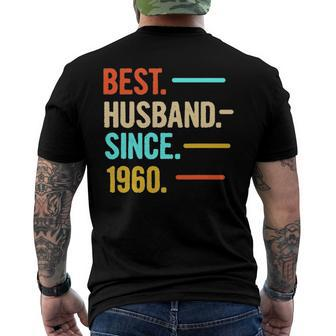 Mens 62Nd Wedding Anniversary Best Husband Since 1960 Husband Men's Back Print T-shirt | Mazezy