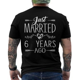 6Th Wedding Anniversary - 6 Years Marriage Matching Men's Back Print T-shirt | Mazezy