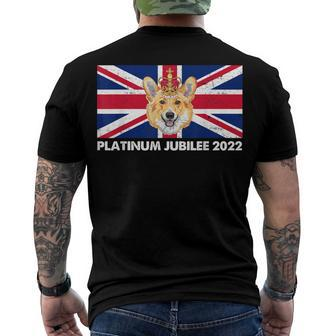 70Th Anniversary Platinum Jubilee Cute Corgi Men's Back Print T-shirt | Mazezy
