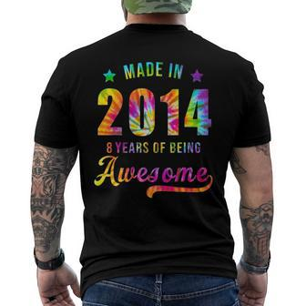 8 Years Old 8Th Birthday 2014 Tie Dye Awesome Men's Back Print T-shirt | Mazezy