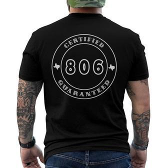 806 Area Code Fun Amarillo Lubbock West Texas Men's Back Print T-shirt | Mazezy