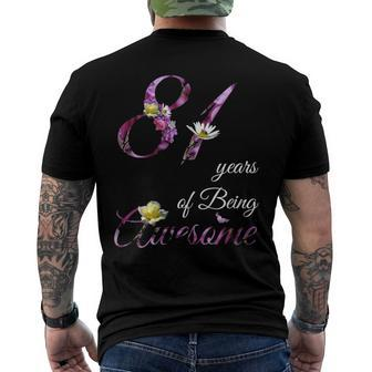 81 Years Old Awesome Floral 1941 81St Birthday Men's Back Print T-shirt | Mazezy