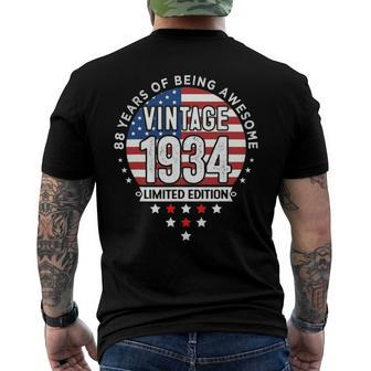 88 Years Old Vintage 1934 Limited Edition 88Th Birthday Men's Back Print T-shirt | Mazezy