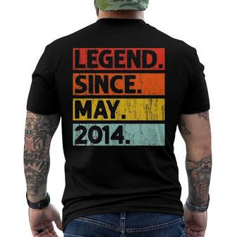 8Th Birthday Gifts Legend Since May 2014 8 Years Old Men's Crewneck Short Sleeve Back Print T-shirt | Mazezy