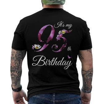 95 Years Old Floral 1927 Its My 95Th Birthday Men's Back Print T-shirt | Mazezy
