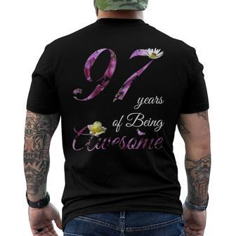 97 Years Old Awesome Floral 1925 97Th Birthday Men's Back Print T-shirt | Mazezy