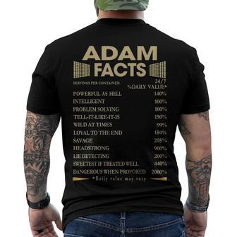 Adam Name Adam Facts Men's T-Shirt Back Print - Seseable