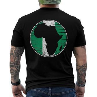 Africa Vintage Retro Map Nigeria Nigerian Flag Men's Back Print T-shirt | Mazezy DE