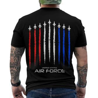 Air Force Us Veterans 4Th Of July T American Flag Men's T-shirt Back Print - Seseable