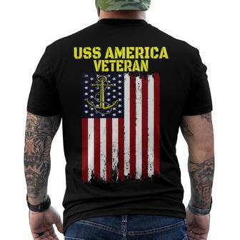 Aircraft Carrier Uss America Cv-66 Cva-66 Veterans Day T-Shirt Men's Crewneck Short Sleeve Back Print T-shirt - Monsterry AU