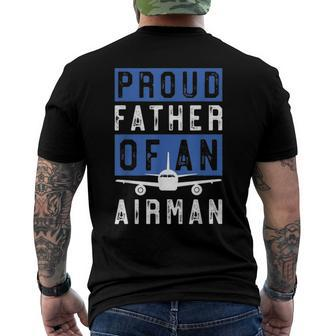 For Airman Dad Proud Father Of An Airman Men's Back Print T-shirt | Mazezy