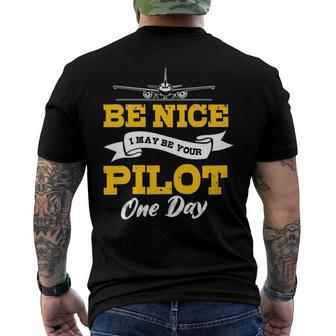 Airplane Pilot Aviator Airman Flying Fly Airwoman Aircraft Men's Back Print T-shirt | Mazezy