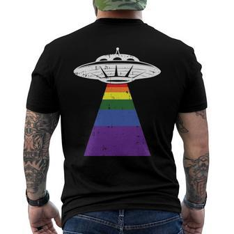 Alien Abduction Gay Pride Lgbtq Gaylien Ufo Proud Ally Men's Back Print T-shirt | Mazezy