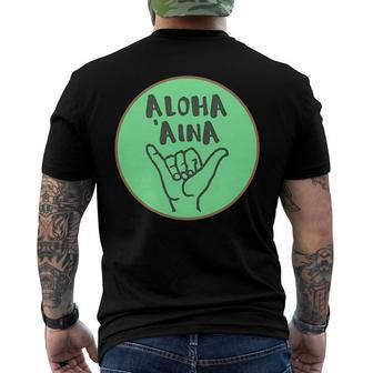 Aloha Aina Love Of The Land Men's Back Print T-shirt | Mazezy