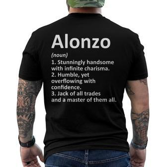 Alonzo Definition Personalized Name Birthday Idea Men's Back Print T-shirt | Mazezy