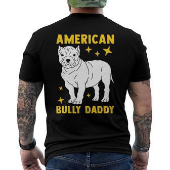 Mens American Bully Dad Puppy Dog Owner American Bully Men's Back Print T-shirt | Mazezy