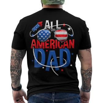 Mens All American Dad 4Th Of July Fathers Day Men Matching Family Men's T-shirt Back Print - Seseable