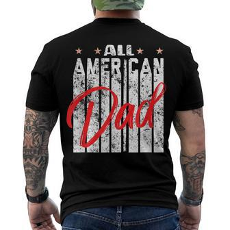 All American Dad Retro 4Th Of July Cool & Melanin Art Men's T-shirt Back Print - Seseable