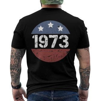 American Flag 1973 Protect Roe V Wade Feminism Pro Choice Men's Back Print T-shirt | Mazezy
