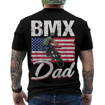 American Flag Bmx Dad Fathers Day 4Th Of July Men's T-shirt Back Print - Seseable