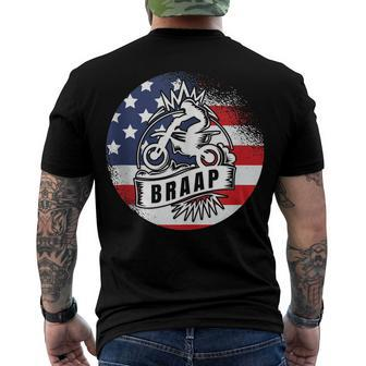 American Flag Braap Motorbike Patriotism Men's T-shirt Back Print - Seseable