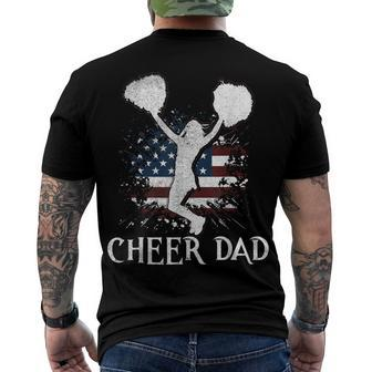 Mens American Flag Cheer Dad 4Th Of July Fathers Day Men's T-shirt Back Print - Seseable