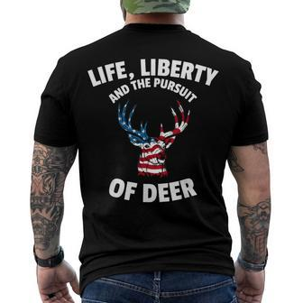 American Flag Deer 4Th Of July - The Pursuit Of Deer Men's T-shirt Back Print - Seseable