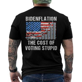 American Flag With Inflation Graph Biden Flation Men's Back Print T-shirt | Mazezy