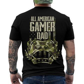 All American Gamer Dad 4Th Of July Independence Day Gaming Men's T-shirt Back Print - Seseable