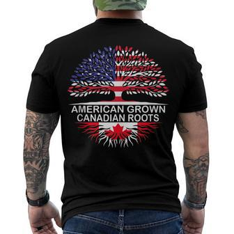 American Grown Canadian Roots Canada Flag Men's T-shirt Back Print