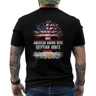 American Grown With Egyptian Roots Usa Flag Egypt Men's Back Print T-shirt | Mazezy