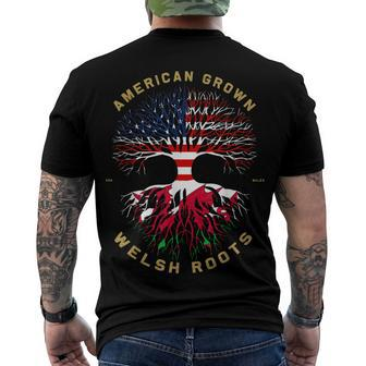 American Grown With Welsh Roots Tree Usa Flag Unique Men's T-shirt Back Print