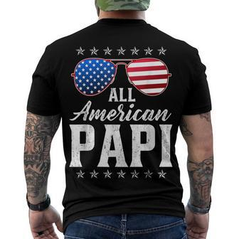Mens All American Papi 4Th Of July Fathers Day Papi Men's T-shirt Back Print - Seseable