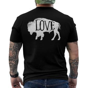 American Vintage Buffalo Silhouette Love Bison Tee Men's Back Print T-shirt | Mazezy