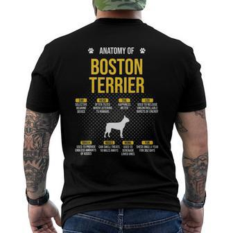 Anatomy Of Boston Terrier Dog Lover Men's Back Print T-shirt | Mazezy