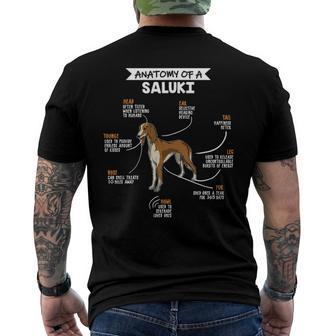Anatomy Of A Saluki Dog Dog Lover Men's Back Print T-shirt | Mazezy