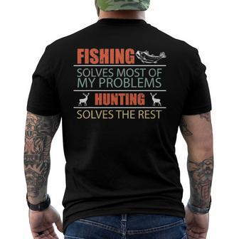 Angler Fish Fishing And Hunting Family Camping Men's Back Print T-shirt | Mazezy UK