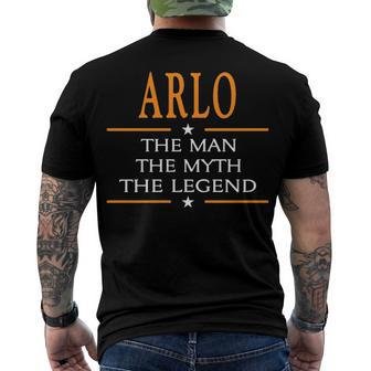 Arlo Name Arlo The Man The Myth The Legend Men's T-Shirt Back Print - Seseable