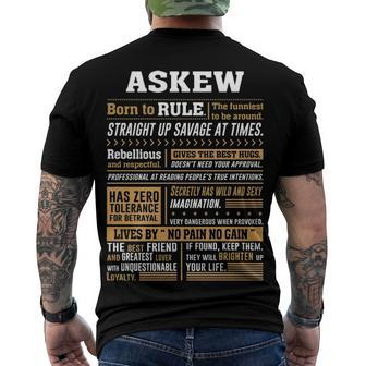 Askew Name Askew Born To Rule Men's T-Shirt Back Print - Seseable